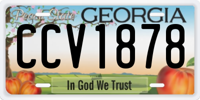 GA license plate CCV1878