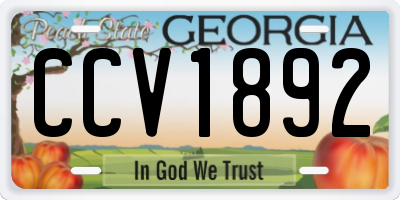GA license plate CCV1892