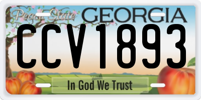 GA license plate CCV1893