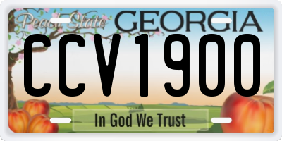 GA license plate CCV1900