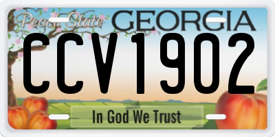 GA license plate CCV1902