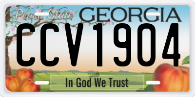 GA license plate CCV1904
