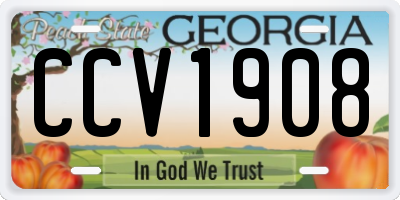 GA license plate CCV1908