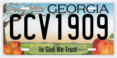 GA license plate CCV1909