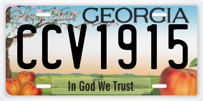 GA license plate CCV1915