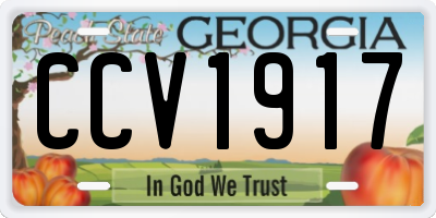 GA license plate CCV1917
