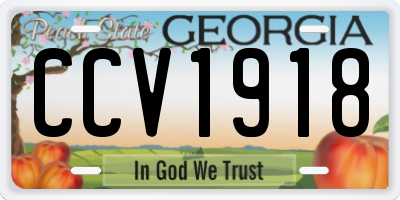 GA license plate CCV1918