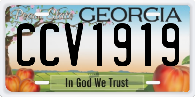 GA license plate CCV1919