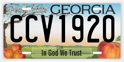 GA license plate CCV1920