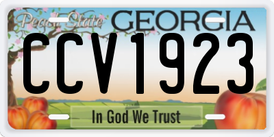 GA license plate CCV1923