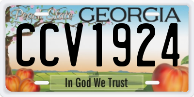 GA license plate CCV1924