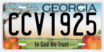 GA license plate CCV1925