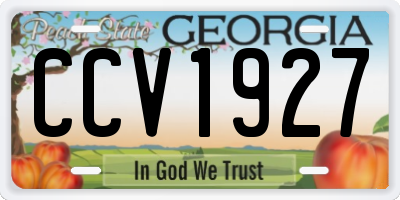 GA license plate CCV1927