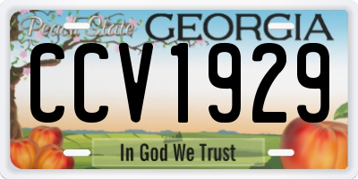 GA license plate CCV1929