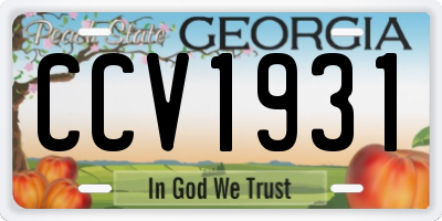 GA license plate CCV1931