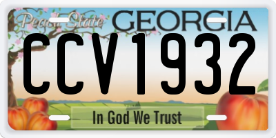 GA license plate CCV1932