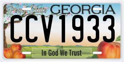 GA license plate CCV1933