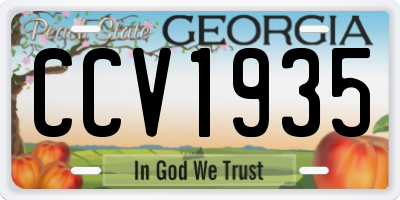 GA license plate CCV1935