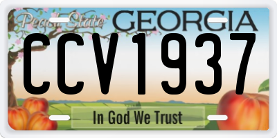 GA license plate CCV1937