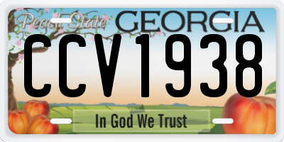 GA license plate CCV1938