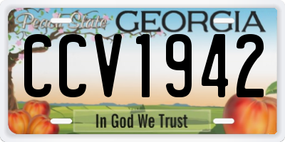 GA license plate CCV1942