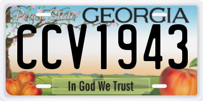 GA license plate CCV1943