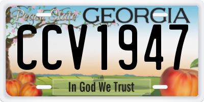 GA license plate CCV1947