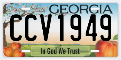GA license plate CCV1949