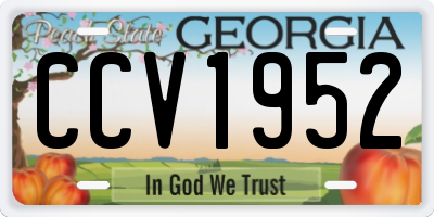 GA license plate CCV1952