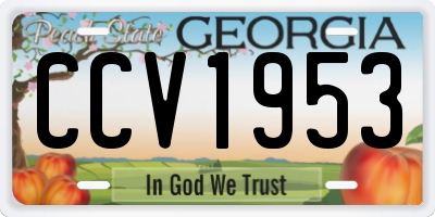 GA license plate CCV1953
