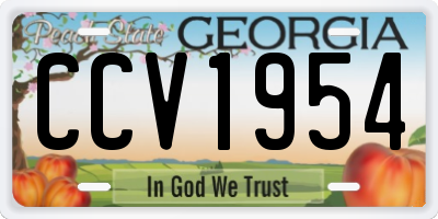 GA license plate CCV1954