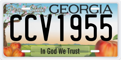 GA license plate CCV1955