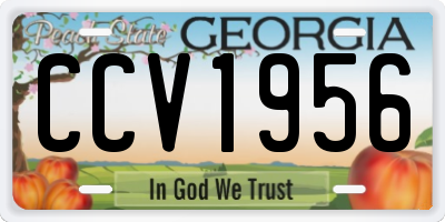 GA license plate CCV1956
