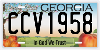 GA license plate CCV1958