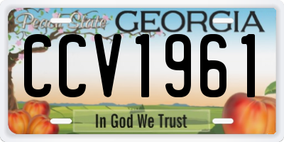 GA license plate CCV1961