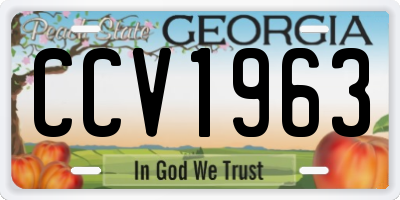 GA license plate CCV1963