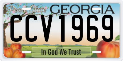 GA license plate CCV1969