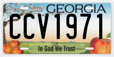 GA license plate CCV1971