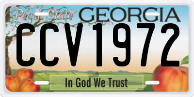 GA license plate CCV1972