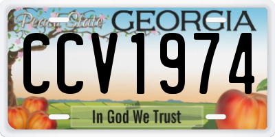 GA license plate CCV1974