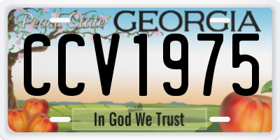 GA license plate CCV1975