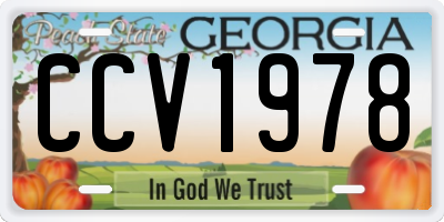 GA license plate CCV1978