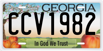 GA license plate CCV1982