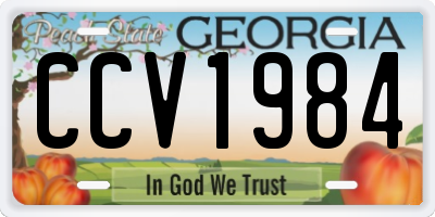 GA license plate CCV1984