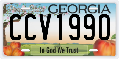 GA license plate CCV1990