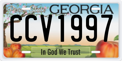 GA license plate CCV1997
