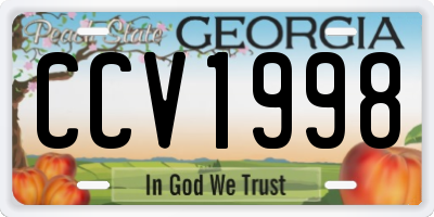 GA license plate CCV1998