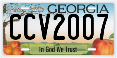 GA license plate CCV2007