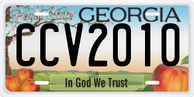 GA license plate CCV2010