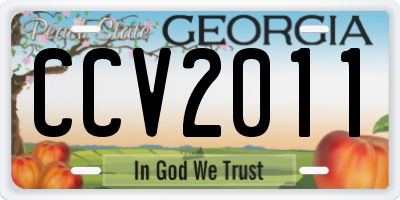 GA license plate CCV2011
